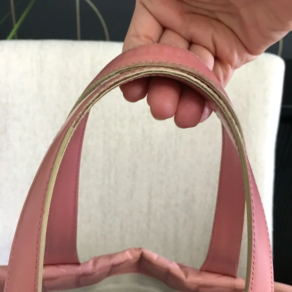 Authentic CHANEL travel line tote bag pink canvas